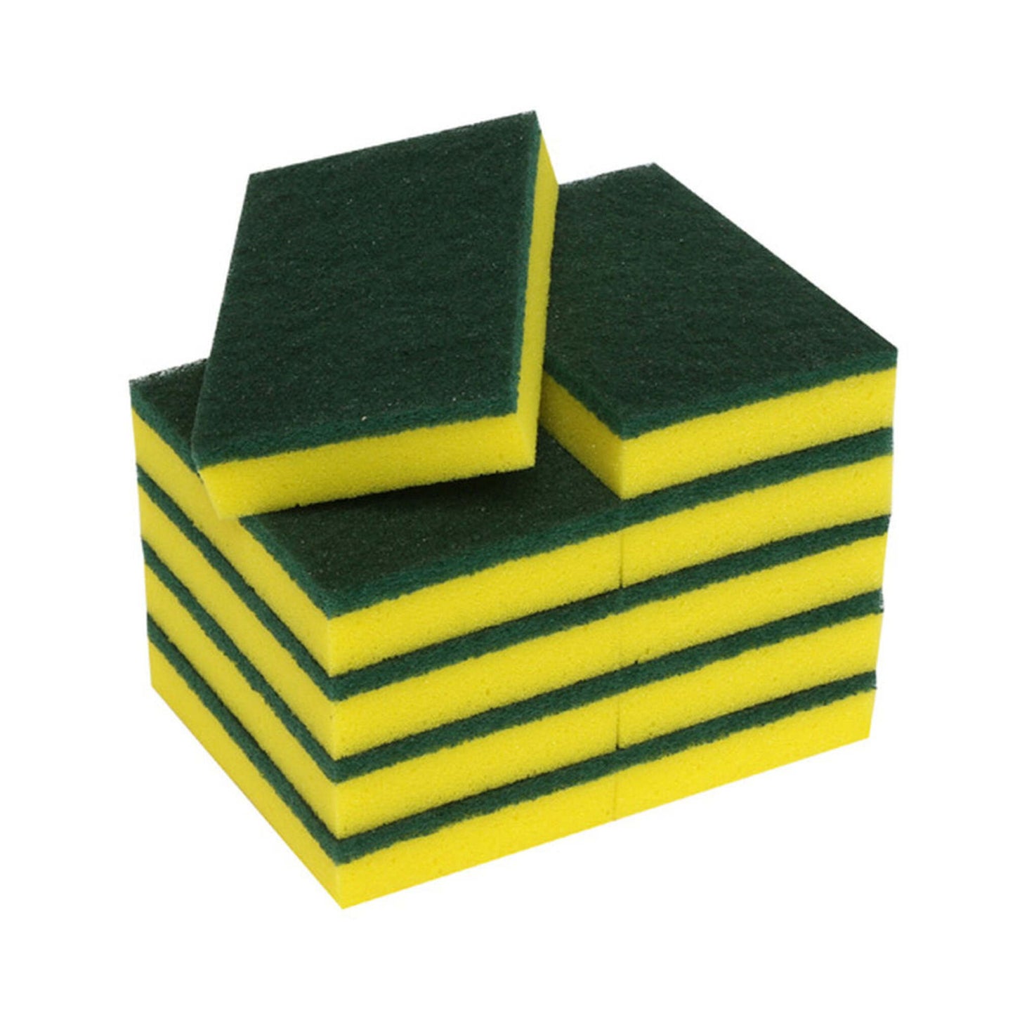 Purely Smile Sponge Back Scourer Yellow/Green Pack of 10