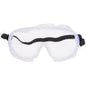 White sleep mask with black straps on a white background