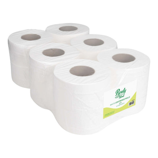 Purely Kind Centrefeed 2ply 100mX192mm White Pack of 6