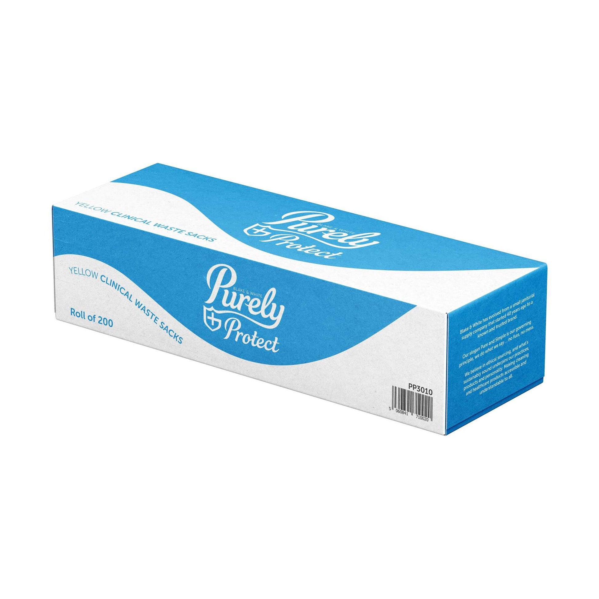 Box of Purely Protect clinical waste sticks on a white background
