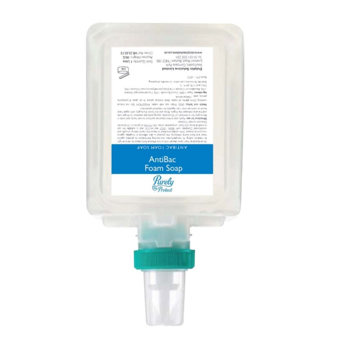 Anti-bacterial foam soap dispenser on a white background
