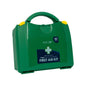 Green first aid kit with 'Blue Dot' branding on a white background