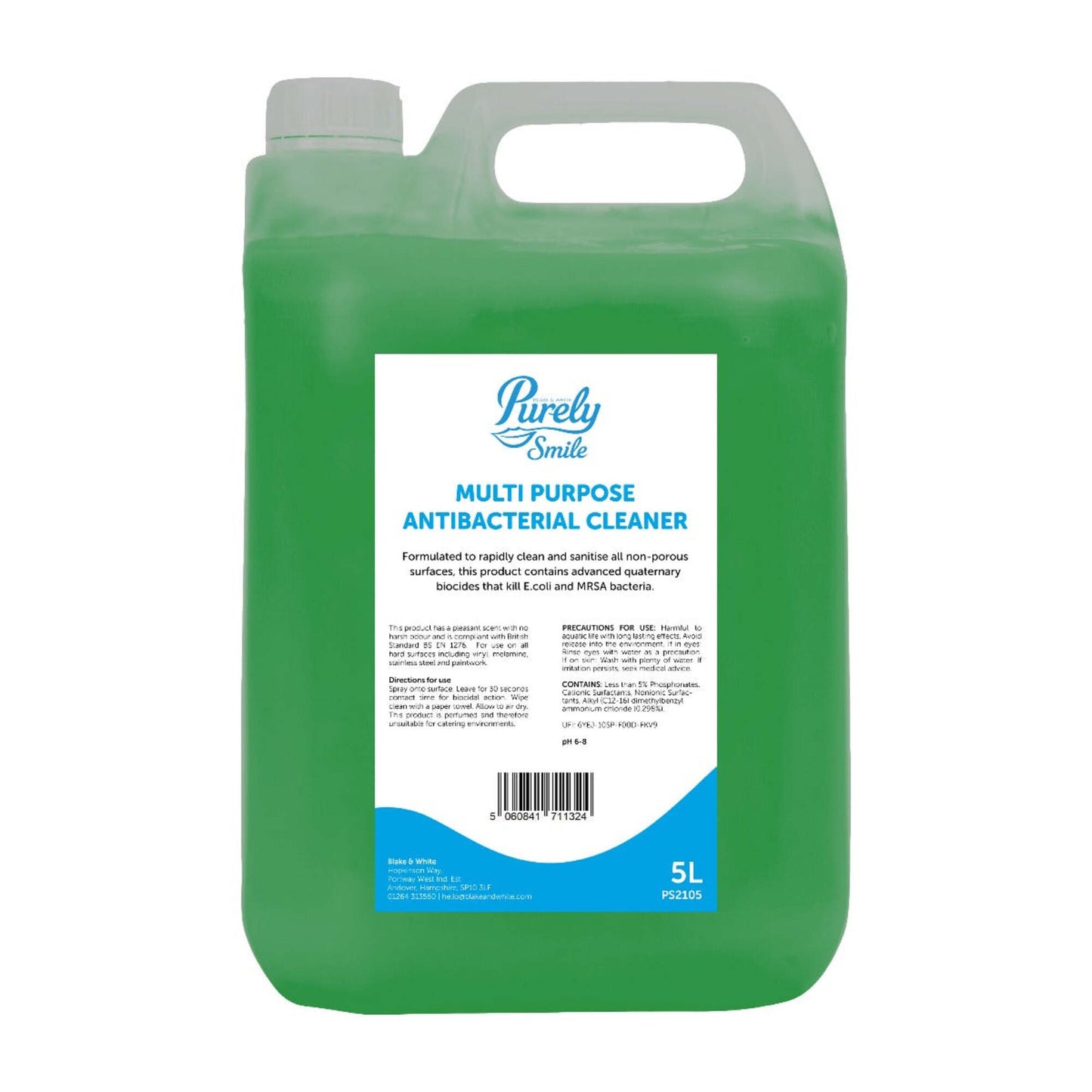 Green container of Purely Smile Multi Purpose Antibacterial Cleaner on a white background