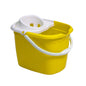 Purely Smile Plastic Mop Bucket with Wringer 15 Litre Yellow